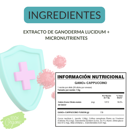 GANO + CAPPUCCINO DE FUXION- Ganoderma Lucidium