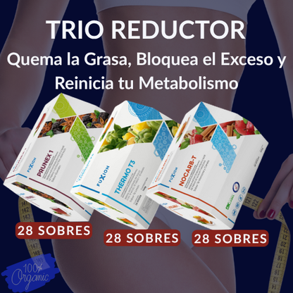 TRIO REDUCTOR DE FUXION-Quema grasa y bloquea tus excesos en 3 pasos